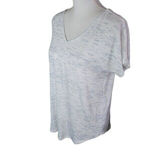 a.n.a Pink Heathered Shirt V Neckline Back Womens Medium Criss Cross Long Soft